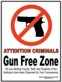 Handbill Gun Free Zone